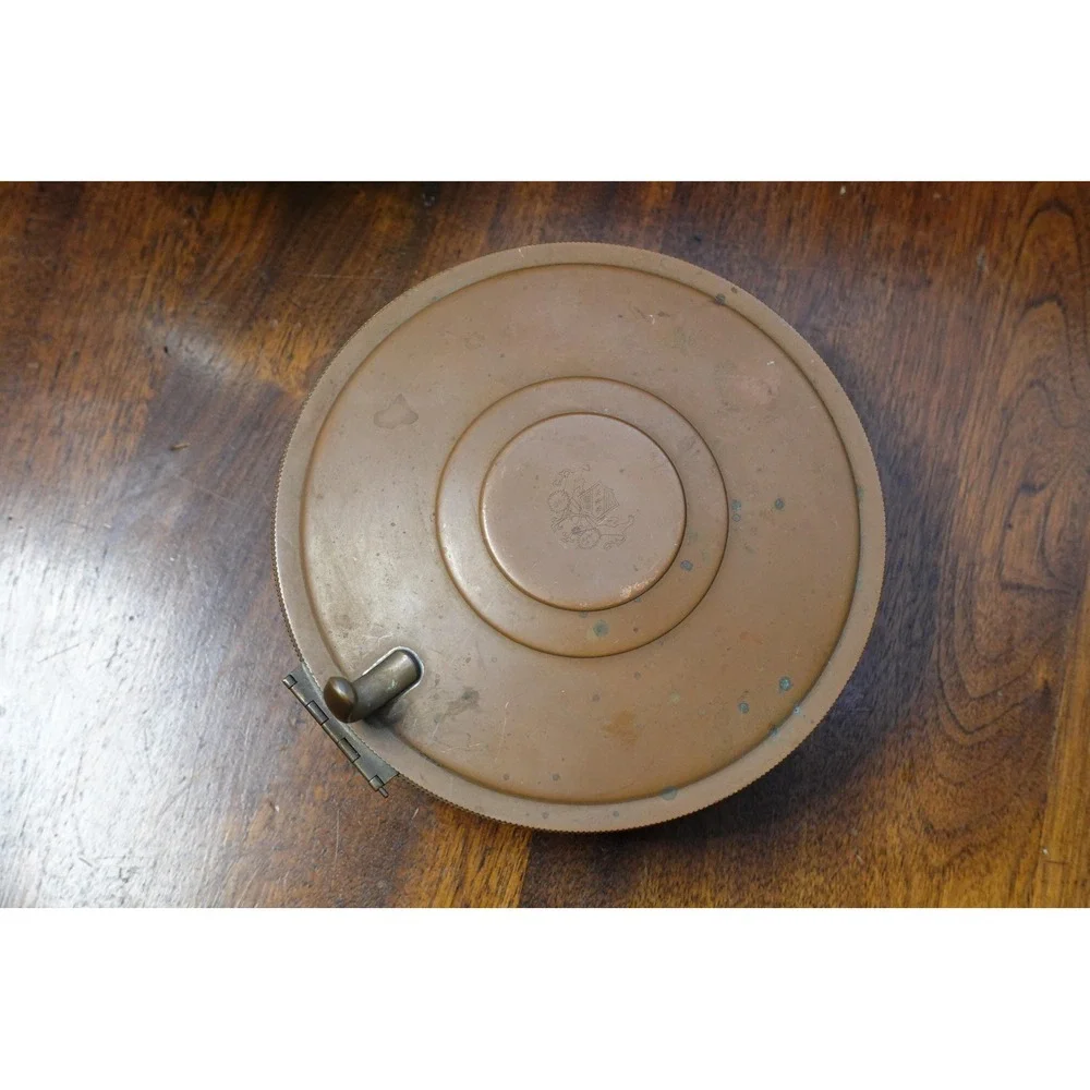 Vintage solid copper and brass accents‎ pot with attached lid